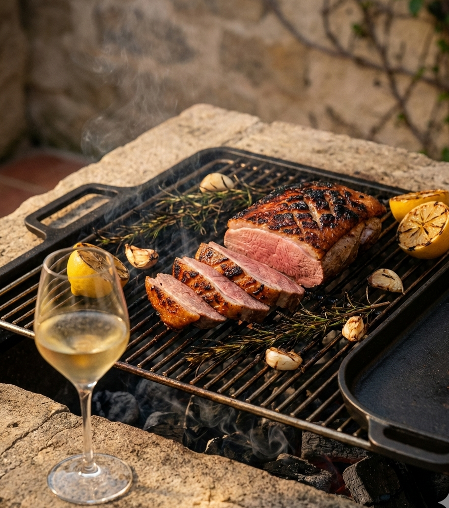 Entenbrust in mediterraner Kräutermarinade vom Grill