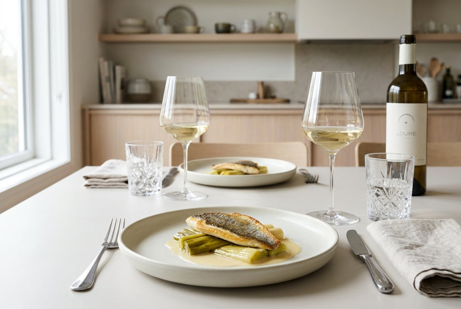 Sea bream fillet, crispy skin – beurre blanc & braised leek