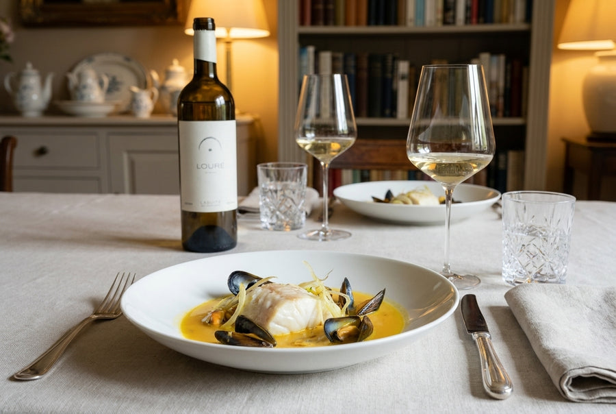 Sous-vide cod – saffron mussel broth & fennel