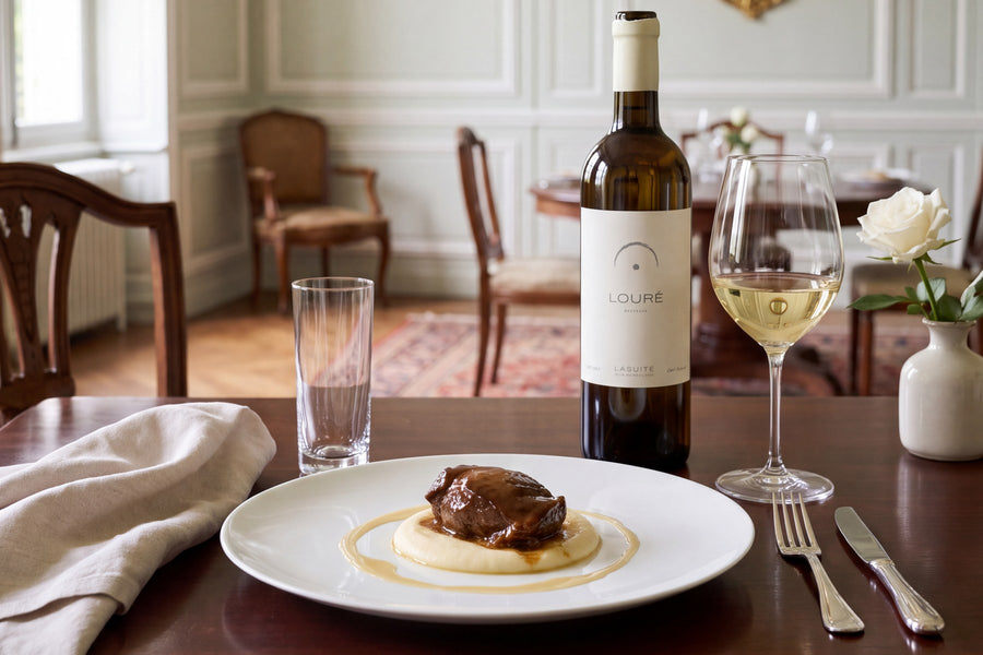 Veal cheeks braised in Louré – celeriac purée