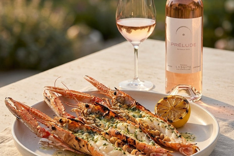 Langoustines grillées, garlic-herb butter