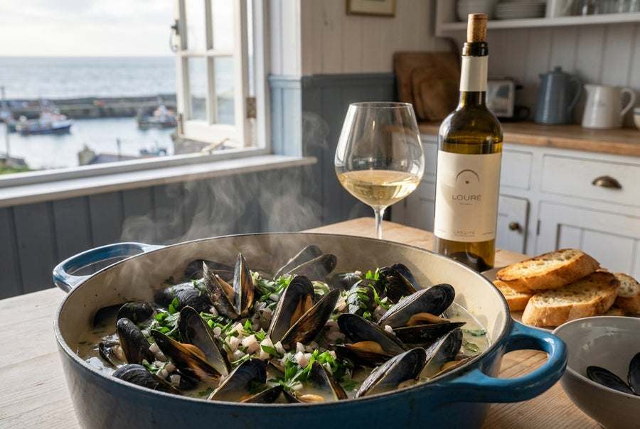Moules au Louré – mussels in white wine