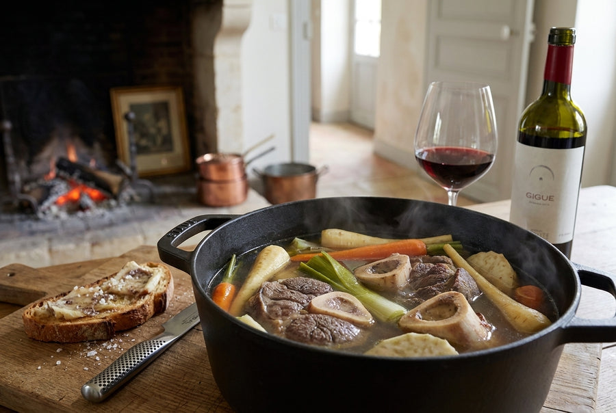 Pot-au-feu, marrow & bouillon vegetables
