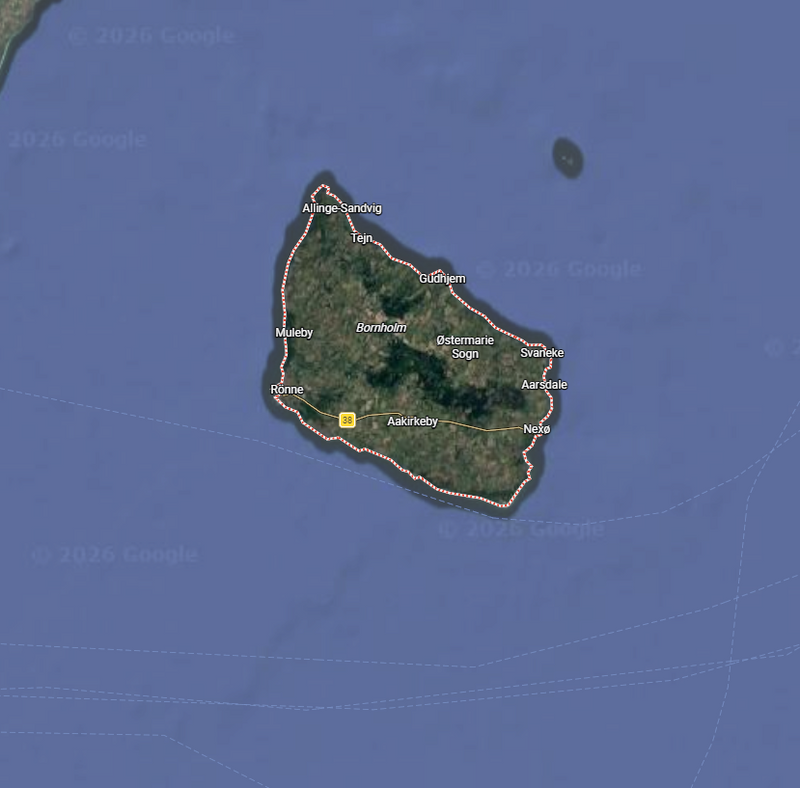 Kartenausschnitt: Bornholm, Dänemark