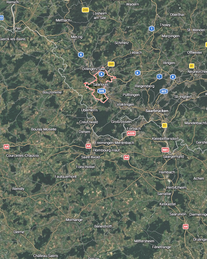 Kartenausschnitt: Saarlouis, Deutschland