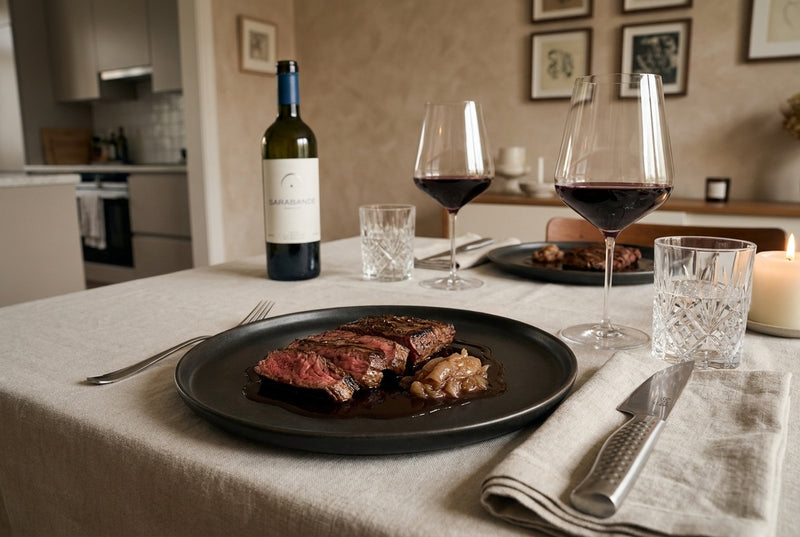 Grilled bavette – sauce bordelaise & shallot confit