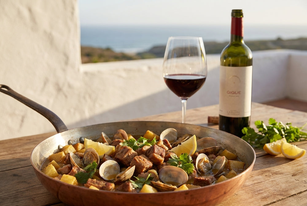 Carne de porco à alentejana, Schwein & Venusmuscheln