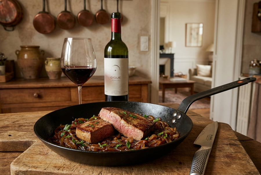 Foie de veau lyonnaise, sweet sherry glaze