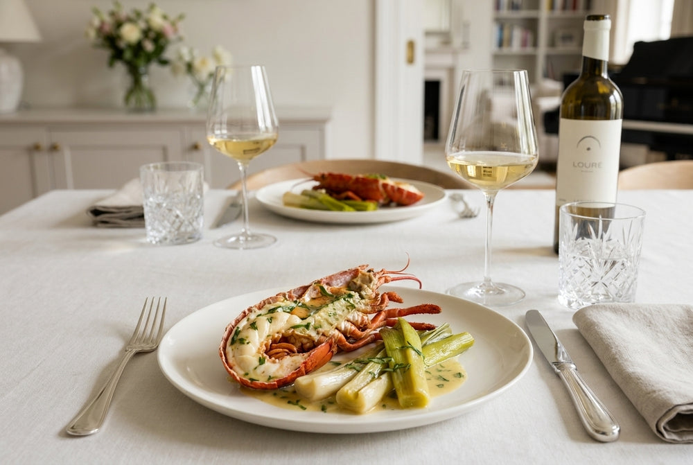 Homard rôti – Estragon-Beurre-blanc & junger Lauch
