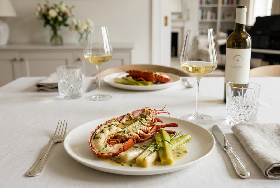 Homard rôti – tarragon beurre blanc & young leek