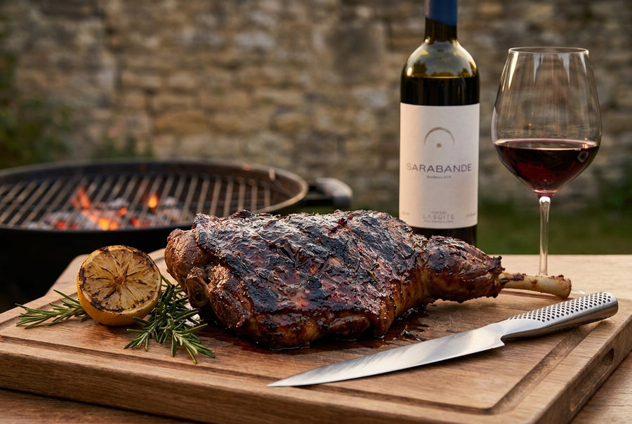 Butterflied lamb shoulder, low-grilled – anchovy & rosemary