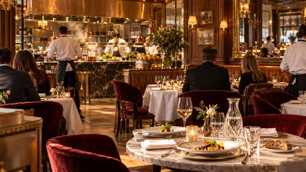 Voll besetzter Bistro-Saal zur Mittagszeit