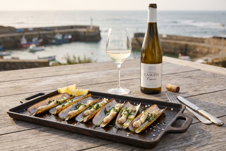 Navajas a la plancha – razor clams with garlic, parsley & lemon
