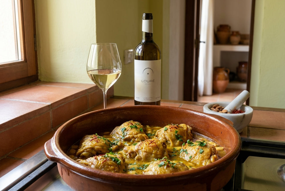 Pollo en pepitoria, sauce aux amandes et au safran