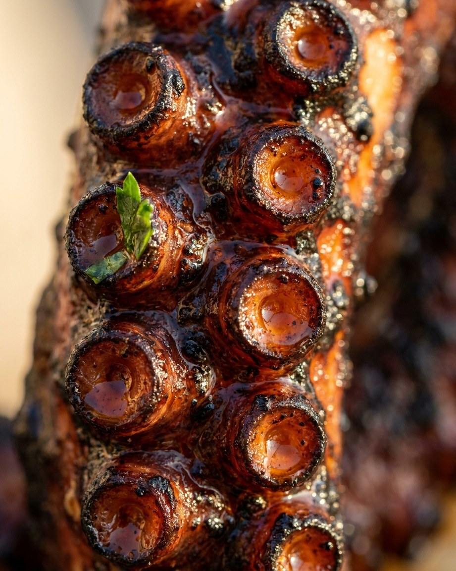 In detail: crisp, charred suckers with smoked paprika.
