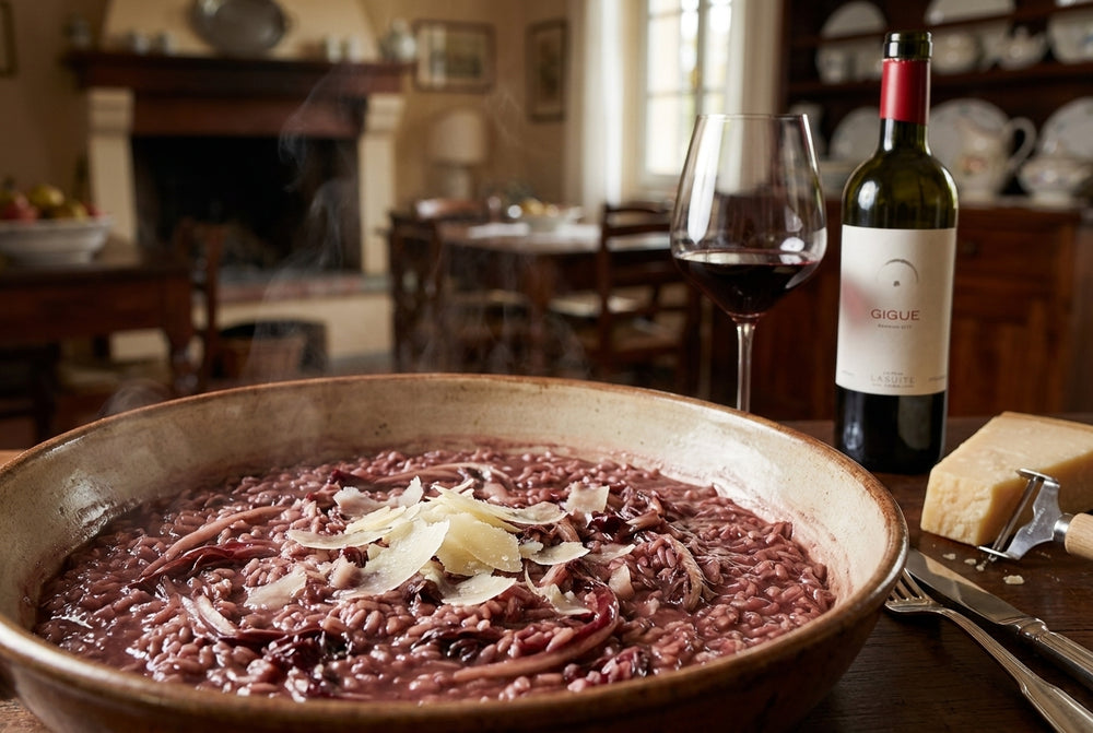 Risotto al Gigue, red-wine risotto