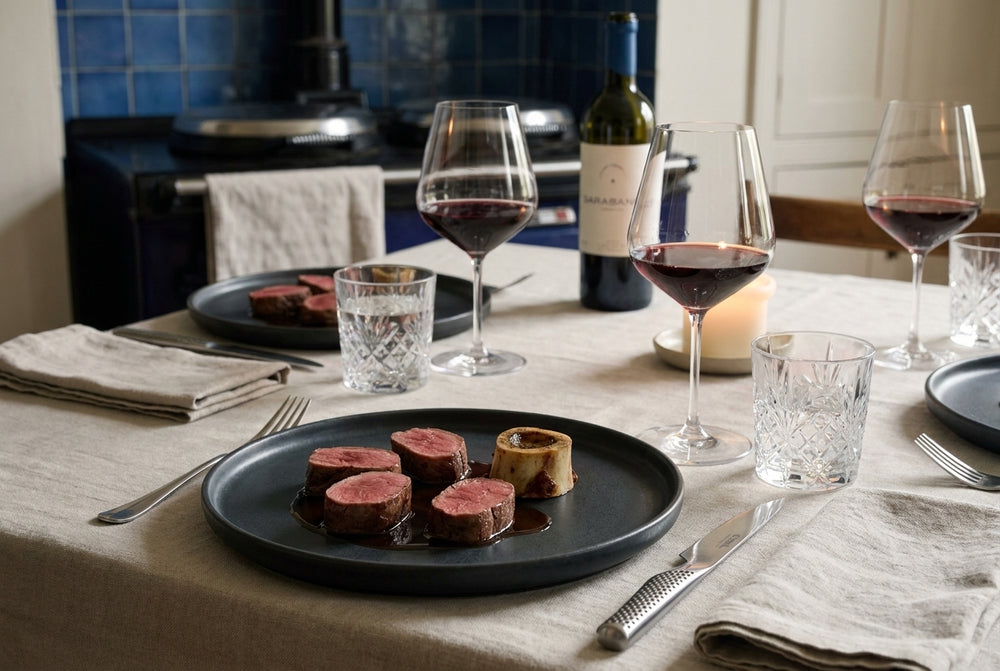 Onglet sous vide – glace bordelaise & croûte de moelle